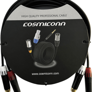 Cable 2 RCA x 2 RCA, conectores negros, con diferenciador de blanco y rojo (2x MT380-RD - 2x MT380-WH), length 3m