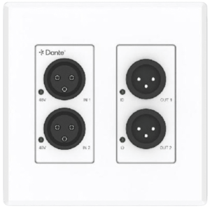 Extensor de Audio Analógico XLR a Dante® | 2 Entradas y 2 Salidas | Conversión Digital de Audio | PoE IEEE 802.3af | Phantom Power 48V | Latencia Configurable 1-5ms | Rango Dinámico >90dB