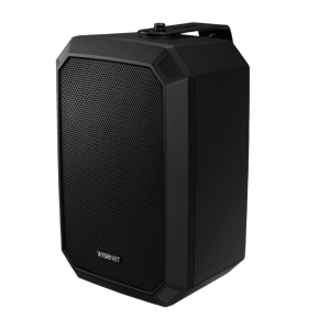 Altavoz IP Para instalacion en pared Color Negro / Amplificador integrado 10W / PoE+ / Para integración con sistema Hanwha / IP66 / SIP, IPv4, HTTP, DNS, NTP, TCP, UDP, ARP, NDAA.