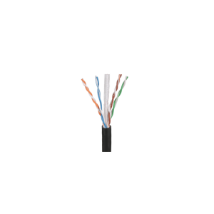 Bobina de Cable UTP de 4 Pares OSP (Planta Externa), Cat6 de Rango Extendido, 22 AWG, Color Negro, 305 Metros (1000 Pies).