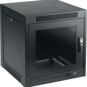 Gabinete SOHO para Oficinas Pequeñas y Home Office, 700 x 600 x 900 mm, Acero Negro, 11U, Ruedas, Sistema de Enfriamiento Pasivo, Puertas con Cerradura, Paneles Laterales Extraíbles