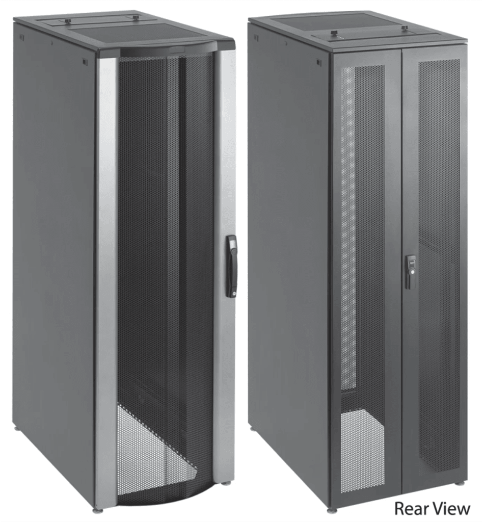 Gabinete para Servidores ProLine FloTek 42 UR Con Puertas Perforadas Alta Ventilación, Profundidad Extendida 1200 mm y Ancho 600 mm Acero Color Negro
