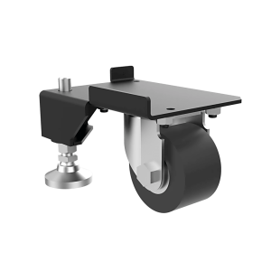 Kit de Ruedas y Niveladores para Gabinetes Trabajo Pesado 3000 lbs (1361 kg) / Material Compuesto Negro / Ruedas Giratorias 360° / Acero Dulce con Recubrimiento en Polvo / Dimensiones 11.9 x 16.4 x 10.1 cm