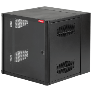 Gabinete AccessPlus de 12 UR Montaje en Pared de 19in, Rieles Numerados y Roscados #10-32, Puerta con Ventana de Seguridad, 600 mm de Ancho, 762 mm de Profundidad, 12 UR, Color Negro