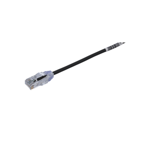 Cable de Parcheo TX6, UTP Cat6, Diámetro Reducido (28AWG), Color Negro, 20 cm (7.87 pulgadas)