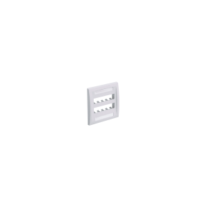 Placa de Pared Vertical Ejecutiva, Salida Para 10 Puertos Mini-Com, Con Espacios Para Etiquetas, Color Blanco Mate
