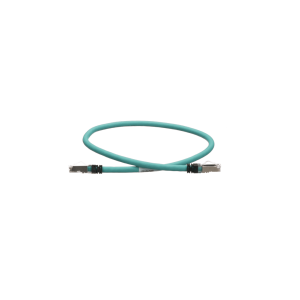 Patch Cord Cat5e de Grado Industrial 600V, Blindado SF/UTP, Calibre 24 AWG, Color Aqua, 60 cm (23.62 pulgadas).