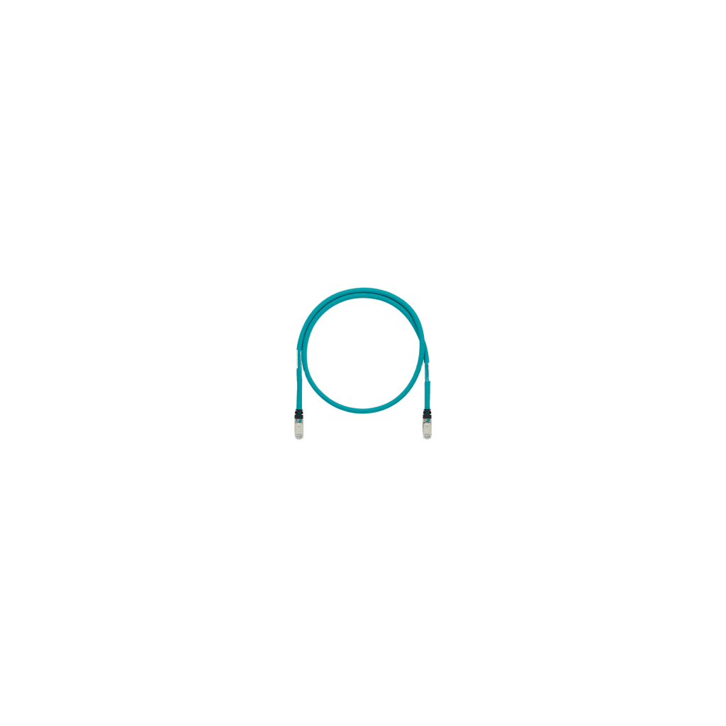 Patch Cord Cat6A de Grado Industrial 600V, Blindado SF/UTP, Calibre 26 AWG, Color Aqua, 10 Metros