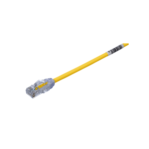 Cable de Parcheo UTP Cat6A, CM/LSZH, Di?metro Reducido (28AWG), Color Amarillo, 4.57 Metros (15 Pies)