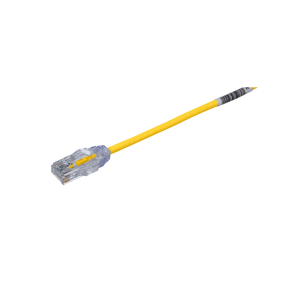 Cable de Parcheo TX6, UTP Cat6, Diámetro Reducido (28AWG), Color Amarillo, 20 cm (7.87 pulgadas)