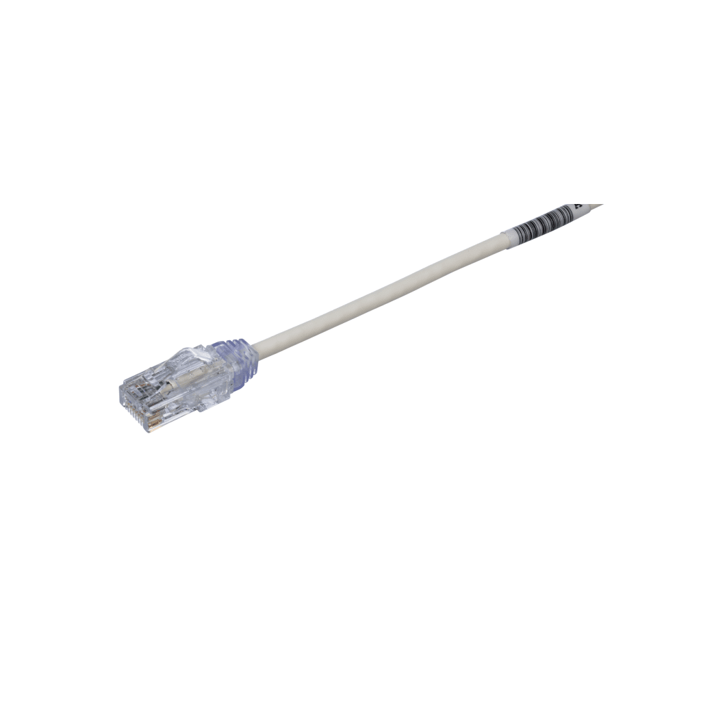 Cable de Parcheo TX6, UTP Cat6, Di?metro Reducido (28AWG), Color Blanco Mate, 7.62 Metros (25 Pies)