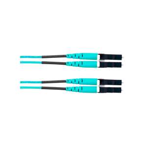 Jumper de Fibra ?ptica Multimodo 50/125 OM4, LC-LC Duplex, OFNR (Riser), Color Aqua, 40 Metros (131.23 Pies)
