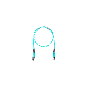 Jumper de Fibra Optica Multimodo 50/125 OM4, LC-LC Duplex, OFNR (Riser), Color Aqua, 30 Metros (98.43 Pies)