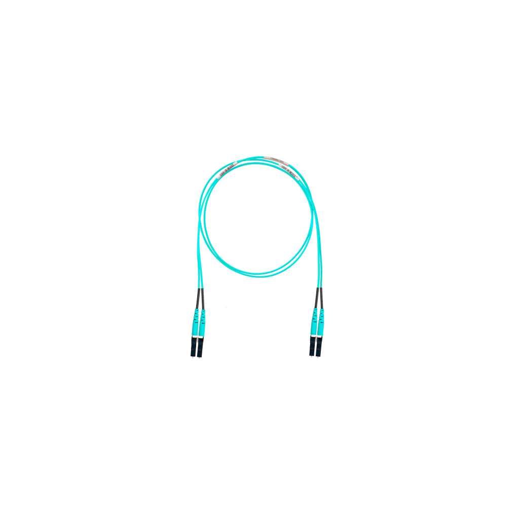 Jumper de Fibra ?ptica Multimodo 50/125 OM4, LC-LC Duplex, OFNR (Riser), Color Aqua, 11 Metros (36.09 Pies)