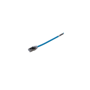 Patch Cord Cat6A, Diametro Reducido 28 AWG, Blindado S/FTP, CM/LS0H, 0.5 Metros (1.64 Pies), Color Azul
