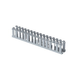 Canaleta Ranurada de PVC sinTapa, Tipo F, 23.6 mm de Ancho, 39.9 mm de Alto y 1.8 m de Largo, Color Gris
