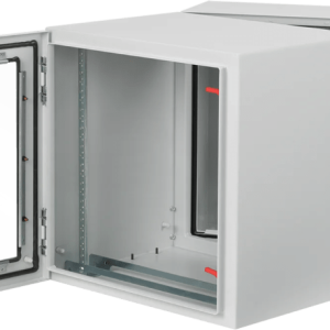 Gabinete Rack ProTek con Bisagra Doble Tipo 4 12U, Ventana de Vidrio, Aire Acondicionado, Montaje Pared, 600x612x710 mm Acero Gris Claro