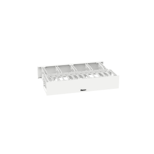 Organizador de Cables Horizontal NetManager de Alta Densidad, Doble (Frontal y Posterior), Para Rack de 19in, 2UR, Color Blanco
