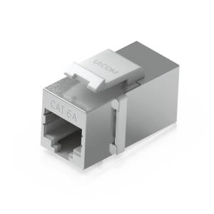 Keystone Coupler Cat6A Pass-Through para Cable Ethernet Preterminado, Instalación Snap-In en Patch Panel, Paquete con 12 Piezas
