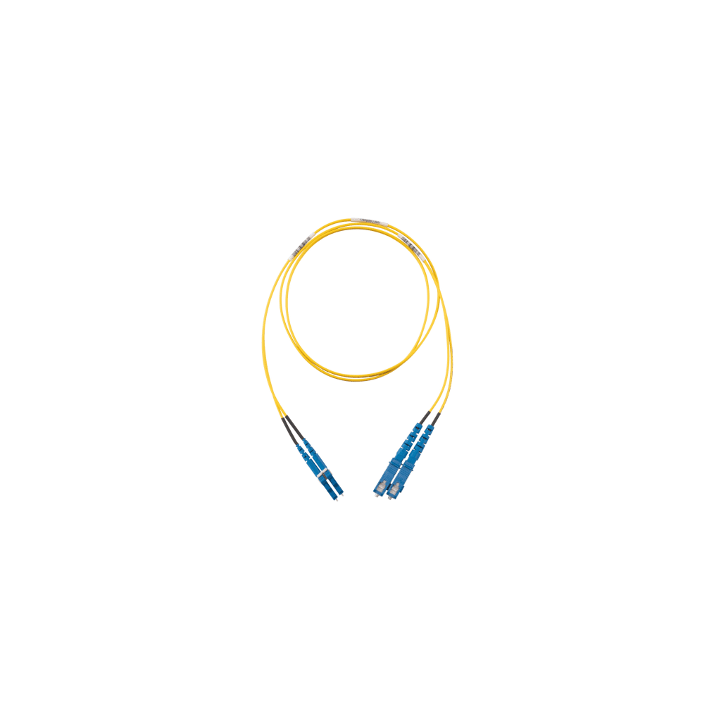 Jumper de Fibra Optica Monomodo 9/125 OS2, LC-SC Duplex, OFNR (Riser), Color Amarillo, 15 Metros (49.21 Pies)