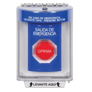 Botón Multipropósito, Salida De Emergencia, Reset Neumático, Sin Bocina , Texto En Español, Tapa De Policarbonato, 2 Relevadores forma C, Interior y Exterior