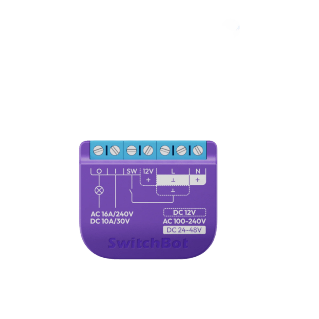 Relay Switch Inteligente Garaje / WiFi + BLE / Control Remoto App / Compatible Matter / Entrada 12-48V CC / Salida 30V 10A / 42 x 36 x 16 mm (1.7 x 1.4 x 0.6 in)