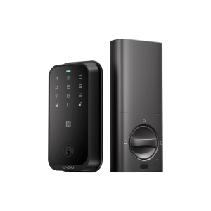 Cerradura Inteligente con Huella Digital LNDU HK01W / WiFi Integrado / Compatible Apple HomeKit / Teclado Táctil / 8 Baterías AA / Escaneo iPhone-Apple Watch-Fob / Bloqueo Manual y Automático / Exterior IP54