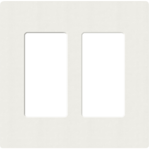 Placa de pared 2 espacios, para atenuador (dimmer), apagador ó control remoto inalámbrico LUTRON.