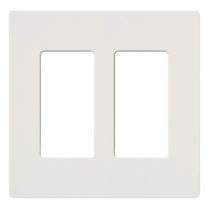 Placa de pared 2 espacios, para atenuador (dimmer), apagador ó control remoto inalámbrico LUTRON.