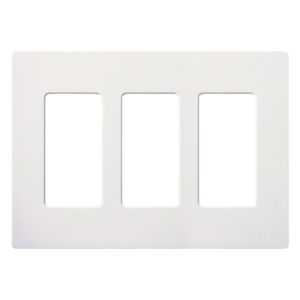 Tapa Color Blanco para interruptor o dimmer Lutron, 3 gang, limpio y moderno