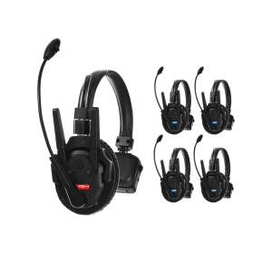 Kit 5 Intercomunicadores Inal?mbricos Full-Duplex / Rango 500 m (1640 ft) / Hasta 13 Unidades / Latencia 80 ms / AEC 2.0 / Bater?a 24 Hrs / USB-C