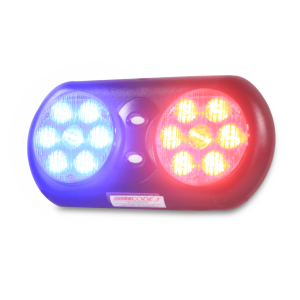 Visera Interior Rojo/Azul 11" de 14 LED con velcro para anclaje en la visera del vehículo, Lente de color