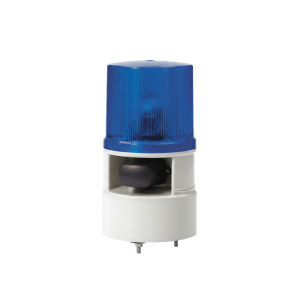Luz de advertencia color Azul con sirena incorporada con 5 tonos máx. 105 dB en 110-220 VCA