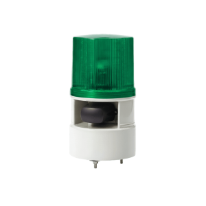 Luces de advertencia color Verde con sirena incorporada con 5 tonos máx. 105 dB en 12-24 VCD