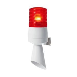 Luz LED con patrones de destello fijo y destellante con buzzer incorporado de alto volumen Máx. 95 dB color Rojo 110 VCA