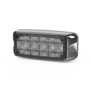 Luz de Advertencia de 5X2" 10 LED, Rojo/Azul, Bisel Cromado, Lente Transparente
