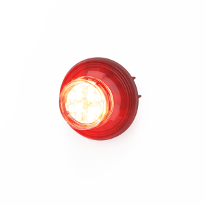 Estrobo Oculto de 12 LED, Rojo/Claro, Bisel Negro, Lente Transparente