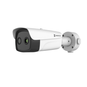 (Hikmicro) Bala IP Dual / Térmica 9.7 mm (384 X 288 ) / Óptico 4 mm (4 Megapixel) / 40 mts IR / IP66 / PoE / Termométrica / Detección de Temperatura / MicroSD