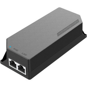 PoE Injector Grandstream 60W MultiGigabit / Compatible con IEEE 802.3af/at/bt / 1x 2.5Gbps RJ45 LAN IN / 1x 2.5Gbps RJ45 LAN OUT con PoE 60W / 100~240VAC / 54VDC / Plug-and-Play / FCC, CE, RCM, IC