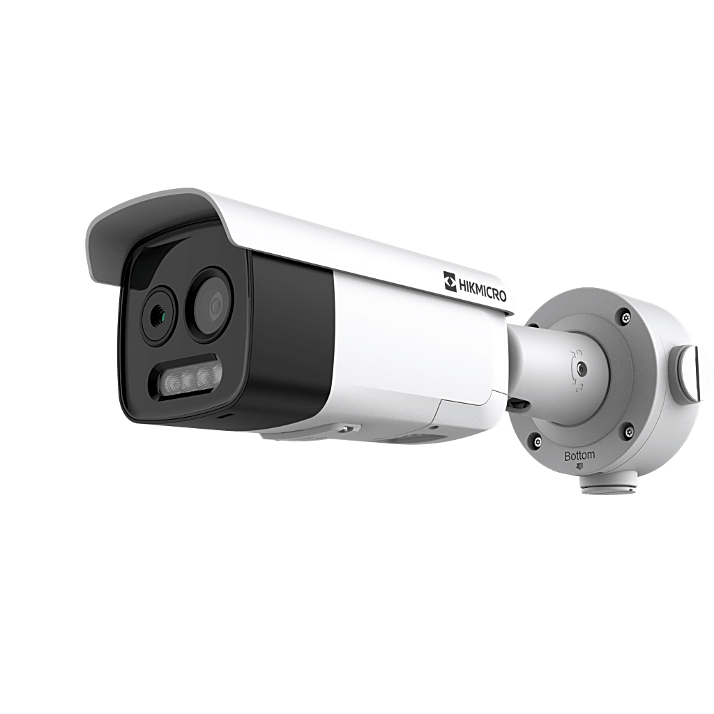 HIKMICRO Cámara Bala IP Dual Térmica y Óptica / Análisis de Video con GUANLAN AI / Detección Térmica de Incendios y Humos / Medición de Temperatura -20°C a 150°C / Térmica 256 x 192 /