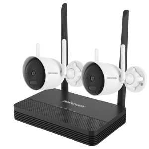 Kit IP Inalámbrico 2 Megapixel (1080p) / NVS 4 Canales / 2 Cámaras Bala para Exterior con Lente 2.8 mm y Dual Light (30 mts IR + 20 mts Luz Blanca) / Audio Bidireccional (Micrófono y Bocina) / Soporta Micro SD de 512 GB