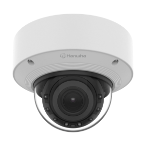 Cámara Domo AI IR 5MP / Motorizado Varifocal 3.3~9.3mm / Doble NPU / Análisis Inteligente / WDR 120dB / IR 50m / IP52 IK10 / PoE / Wisenet 9