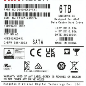 Disco Duro Enterprise para Videovigilancia 6TB / 7200 RPM / SATA 6 Gb/s / Caché 256 MB / Operación 24x7 / Carga de Trabajo 550 TB por Año /