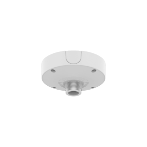 Base de Montaje para Techo SBP-180CMB / Aluminio / Color Blanco RAL9003 / Diámetro 180 mm / Peso 970 g / Tornillo TR30 / Orificio Conduit 19.1 mm / Compatible con Múltiples Modelos Hanwha