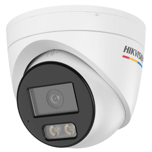 [Dual Light + ColorVu] Turret IP 4 Megapixel / Lente 2.8 mm / 30 mts IR + 30 mts Luz Blanca / Micrófono Integrado / ACUSENSE Lite / Exterior IP67 / WDR 120 dB / PoE / Micro SD