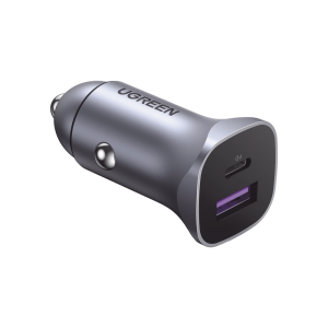 Cargador de Auto 30W | 2 Puertos USB-A y USB-C | Carga R?pida | Compatible con Veh?culos de 12 y 24 VCD | PD3.0, QC4.0, SCP, PPS | Indicador Led | Dise?o Compacto | Chip Inteligente | Caja de Aluminio