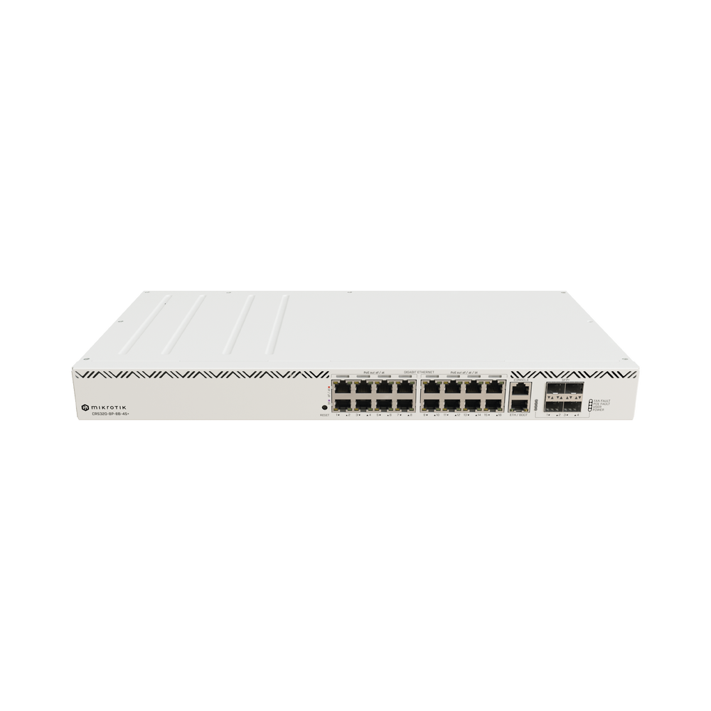 Cloud Router Switch 16 puertos, 8 PoE+ y 8 PoE++, Fuentes redundantes Hot-Swap - Imagen 3