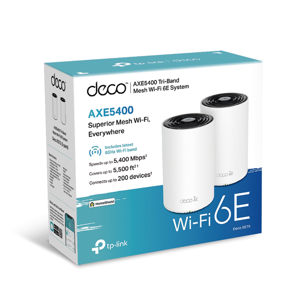 Kit 2 Routers Inalámbricos MESH Interior para Hogar / Doble Banda Wi-Fi 6E AX5400 Mbps / 3 Puerto Gigabit WAN/LAN / 4 Antenas Internas / Administración Mediante la App Deco (iOS, Android) / Protección HomeShield - Image 3