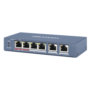 Switch PoE+ / No Administrable / 3 Puertos 10/100 Mbps 802.3 af/at (30 W) + 1 Puerto 10/100 Mbps Hi-PoE (60 W) / 2 Puertos 10/100 Mbps Uplink / Modo Extendido hasta 300 Metros / 60 W