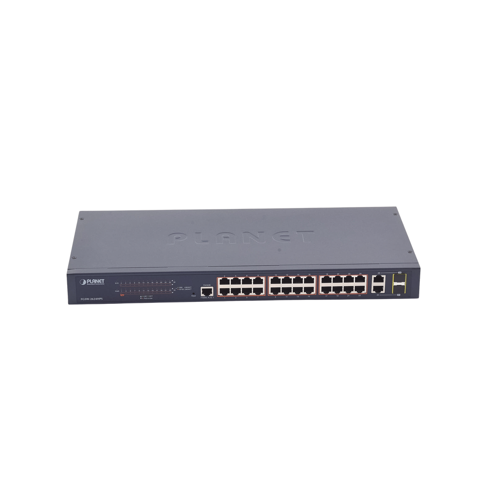 Switch administrable de 24 puertos 10/100TX PoE+ y 2 puertos combo TP/SFP Gigabit - Image 2